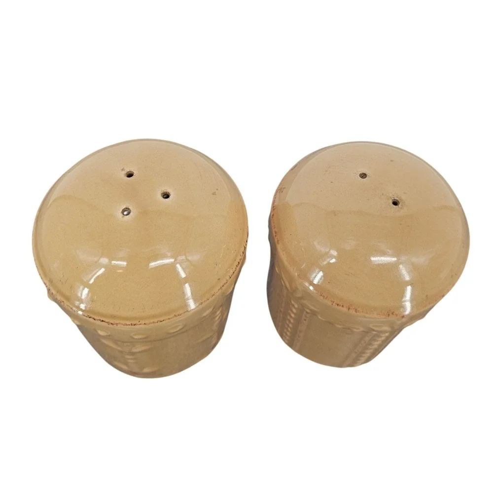 Signature‎ Ceramic Salt Pepper Shakers Rustic Farmhouse Kitchen Decor 2001 Olive